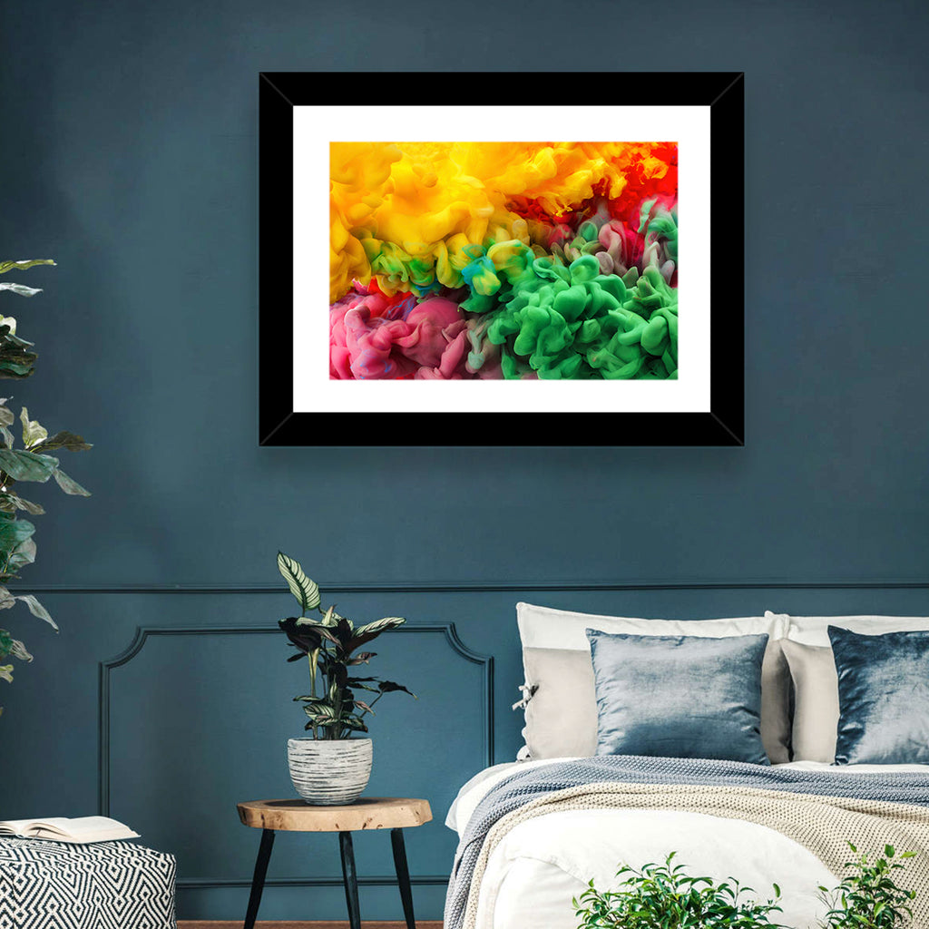 Vibrant Underwater Ink Cloud Abstract Wall Art