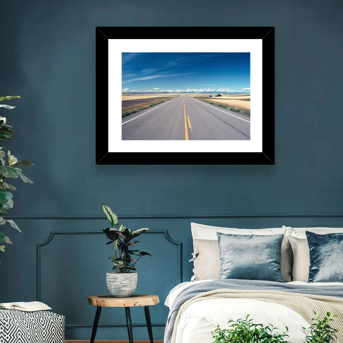 Infinite Road, Montana Wall Art in a room, landscape