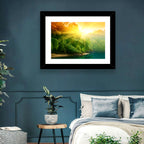 Golden Bamboo Riverbank Wall Art