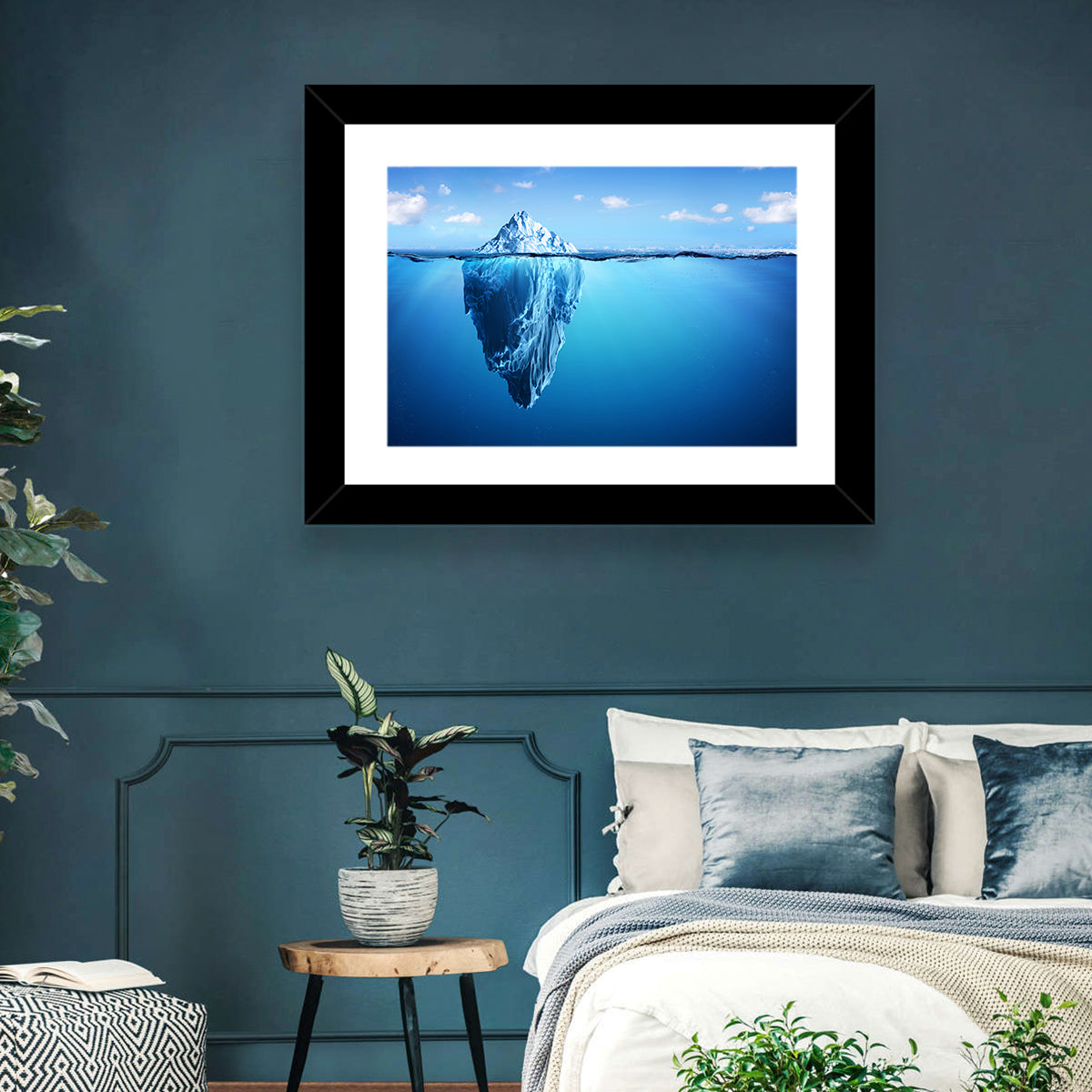 Split-level Iceberg Wall Art in a room, landscape