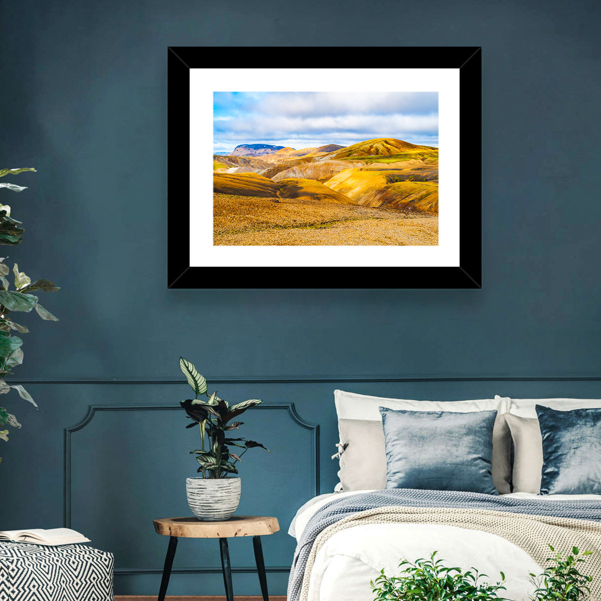 Landmannalaugar Rhyolite Mountains Wall Art in a room, landscape