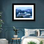 Misty Docked Cruise Ship Wall Art
