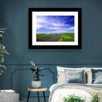 Winding Country Road in Green Fields Wall Art