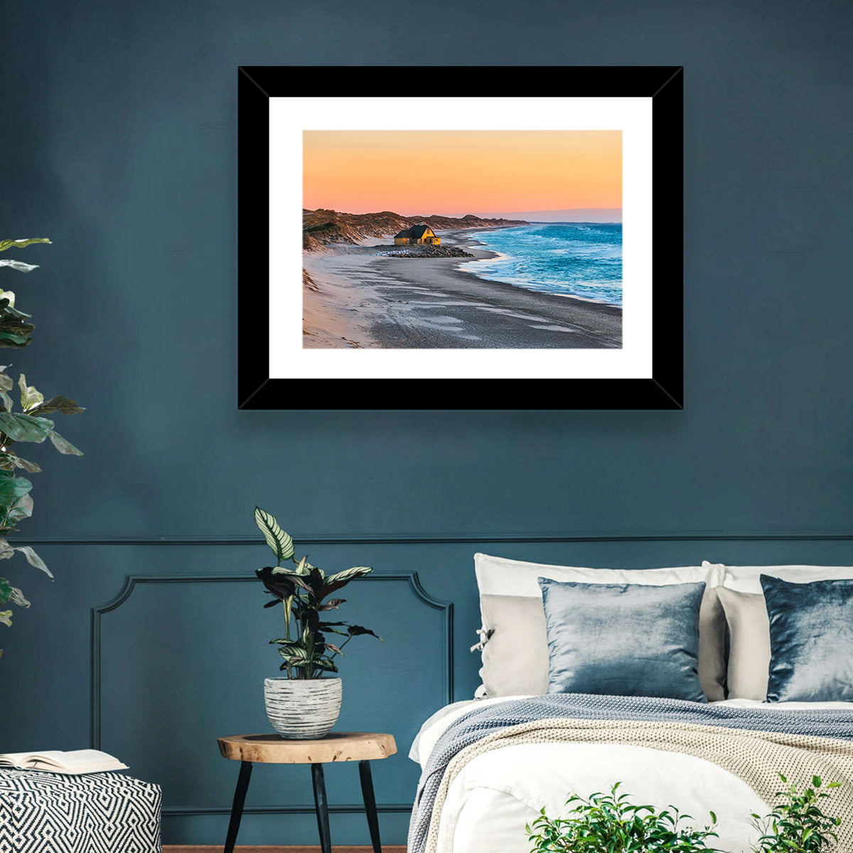 Gammel Skagen Beach House Wall Art in a room, landscape