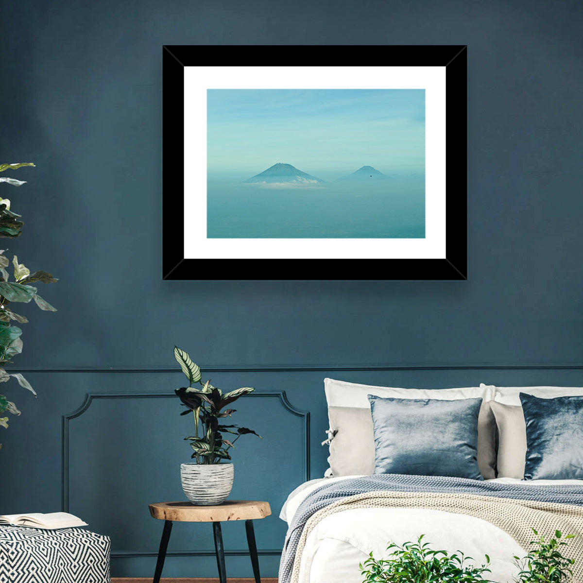 Sumbing and Sindoro Volcanoes Wall Art in a room, landscape