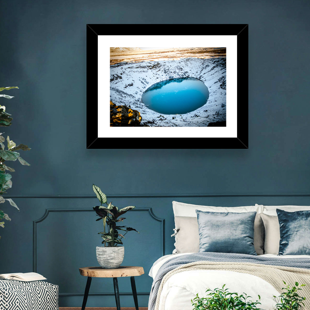 Kerid Crater Lake Wall Art in a room, landscape