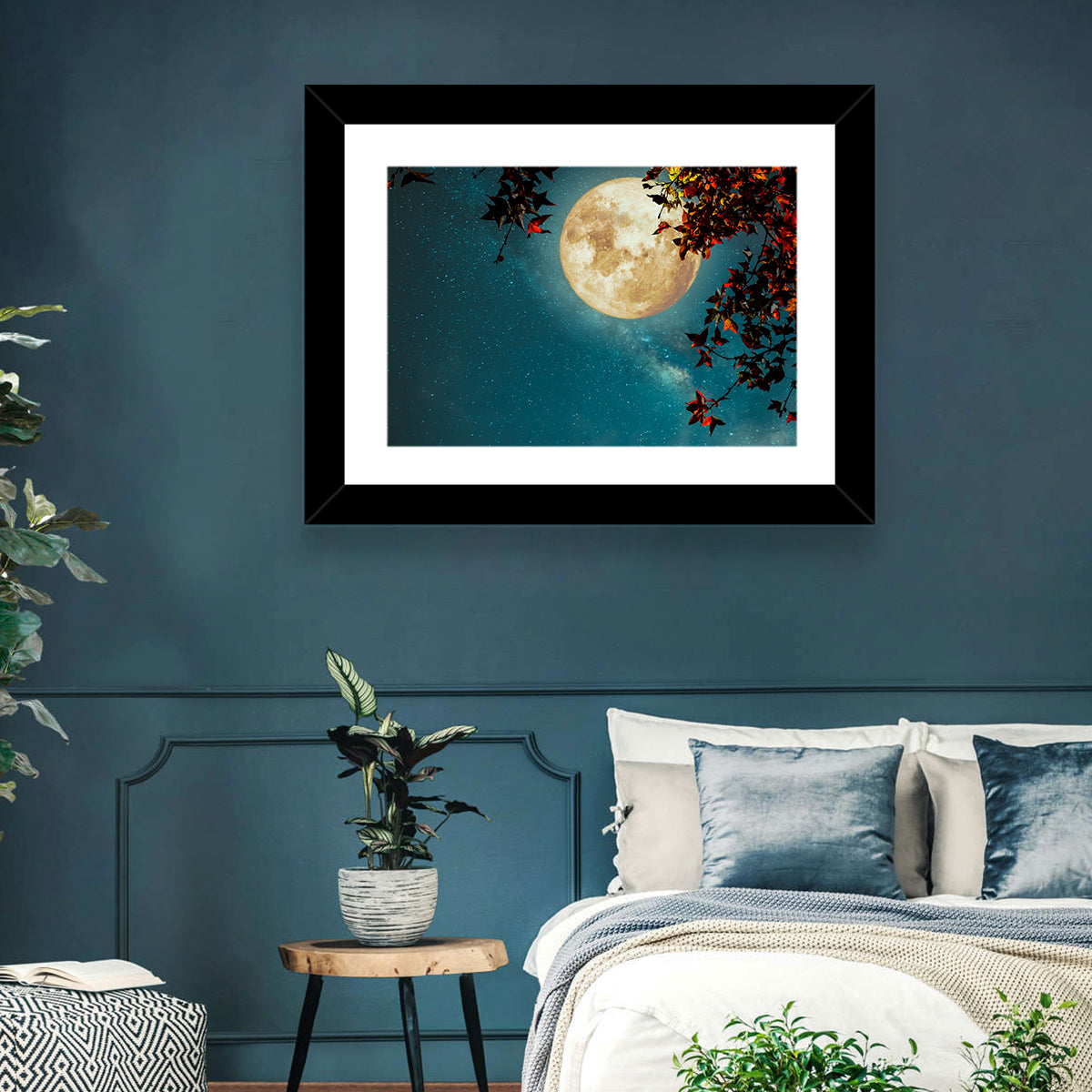 Autumn Moon with Milky Way Wall Art