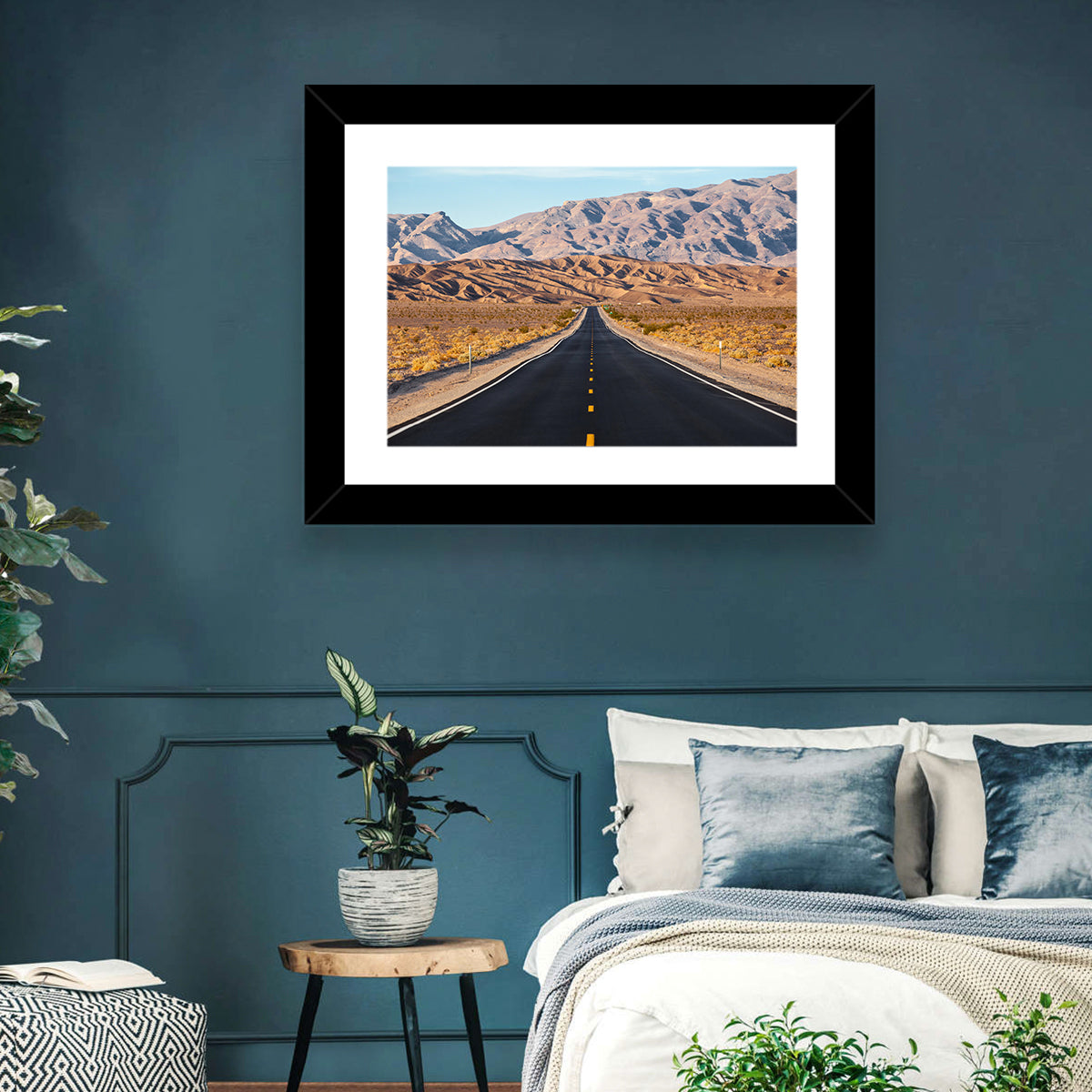 Death Valley Desert Road Wall Art in a room, landscape