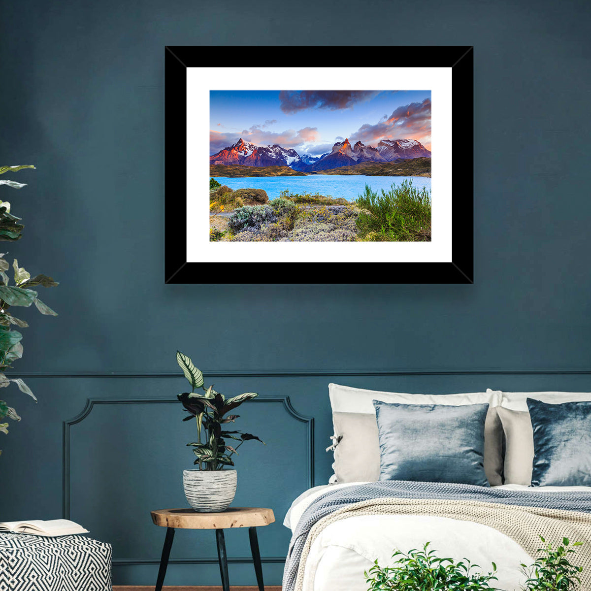 Lake Pehoe at Dawn Wall Art in a room, landscape