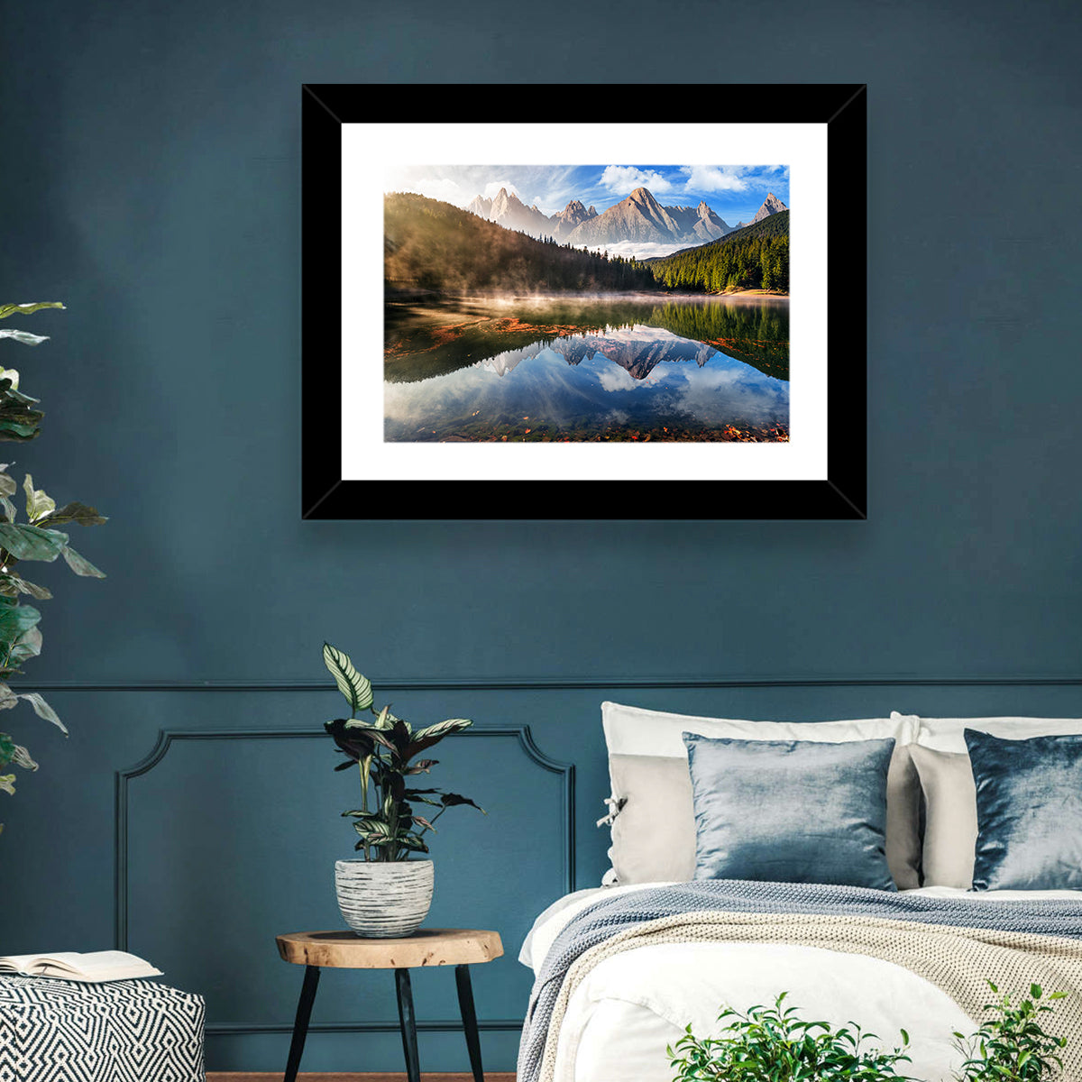 Morning Mist Mountain Lake Wall Art