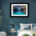 Waterfall Into Turquoise Pool Wall Art