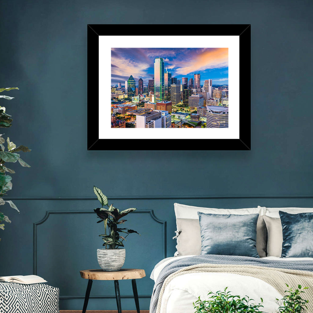 Dallas Twilight Skyline Wall Art
