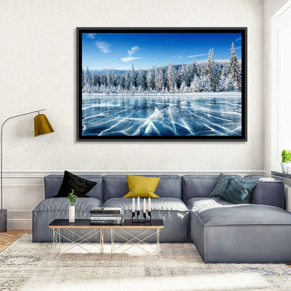 Frozen Pines Lake Wall Art