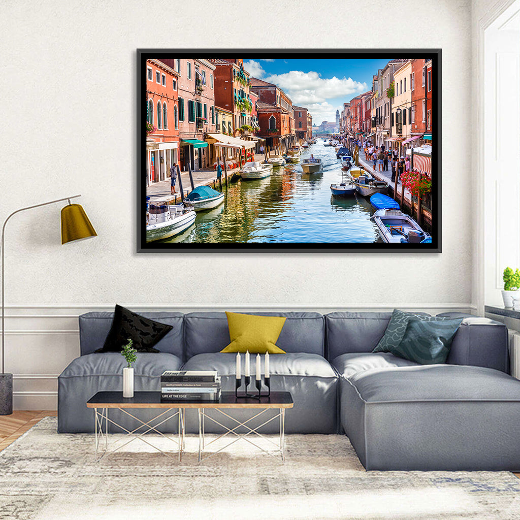Sunlit Burano Canal, Venice Wall Art