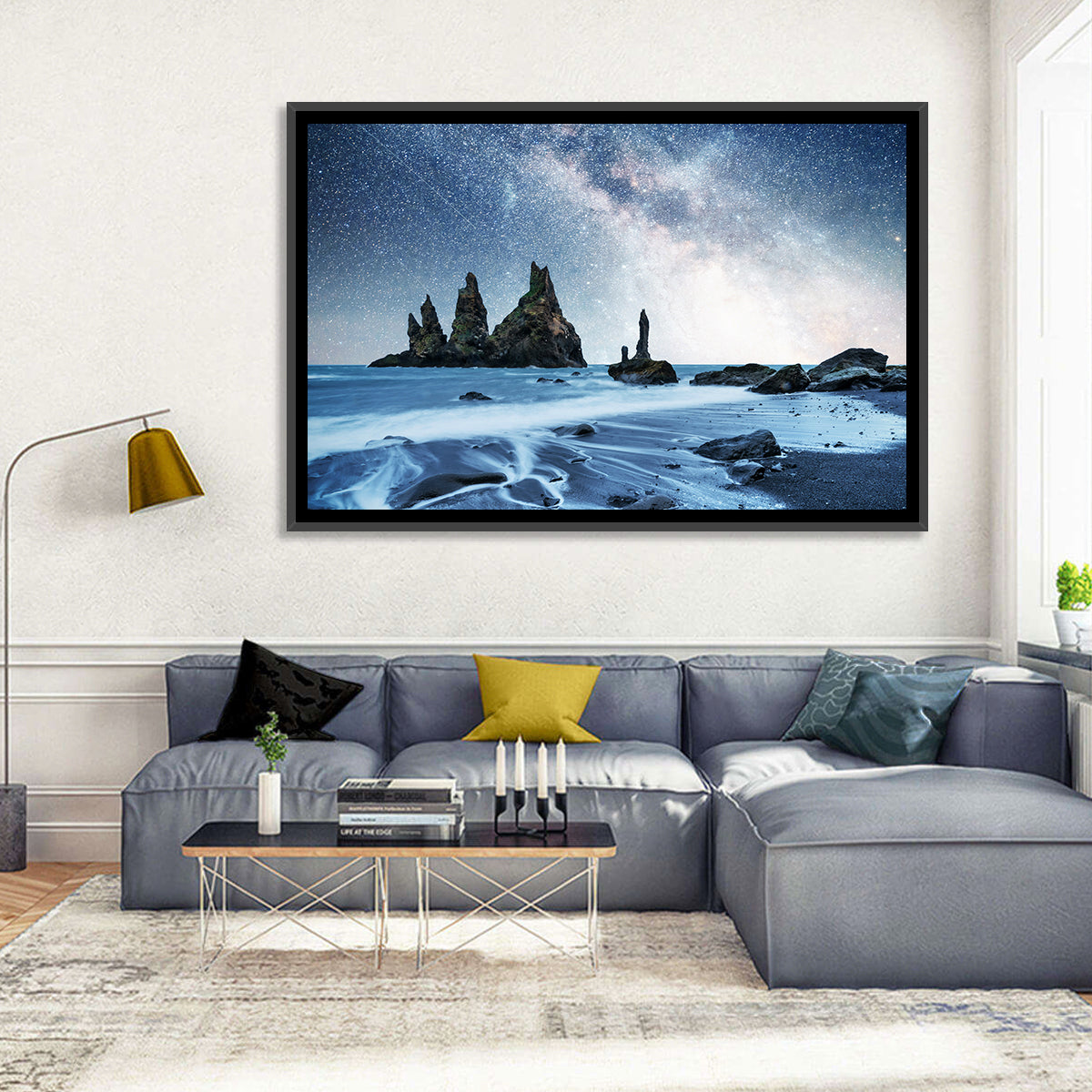 Reynisdrangar Sea Stacks Night Wall Art