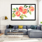 Watercolor Peach Branch Wall Art