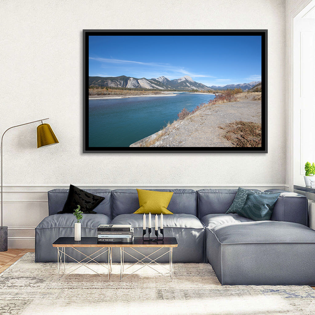 Mount Aeolus Over Athabasca Riverbank Wall Art