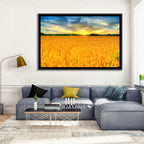 Wheat Field Sunset Wall Art