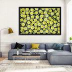 Yellow Chrysanthemum Bloom Pattern Wall Art