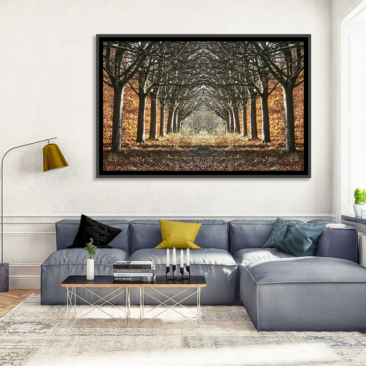 Danish Autumn Tree-lined Path Wall Art
