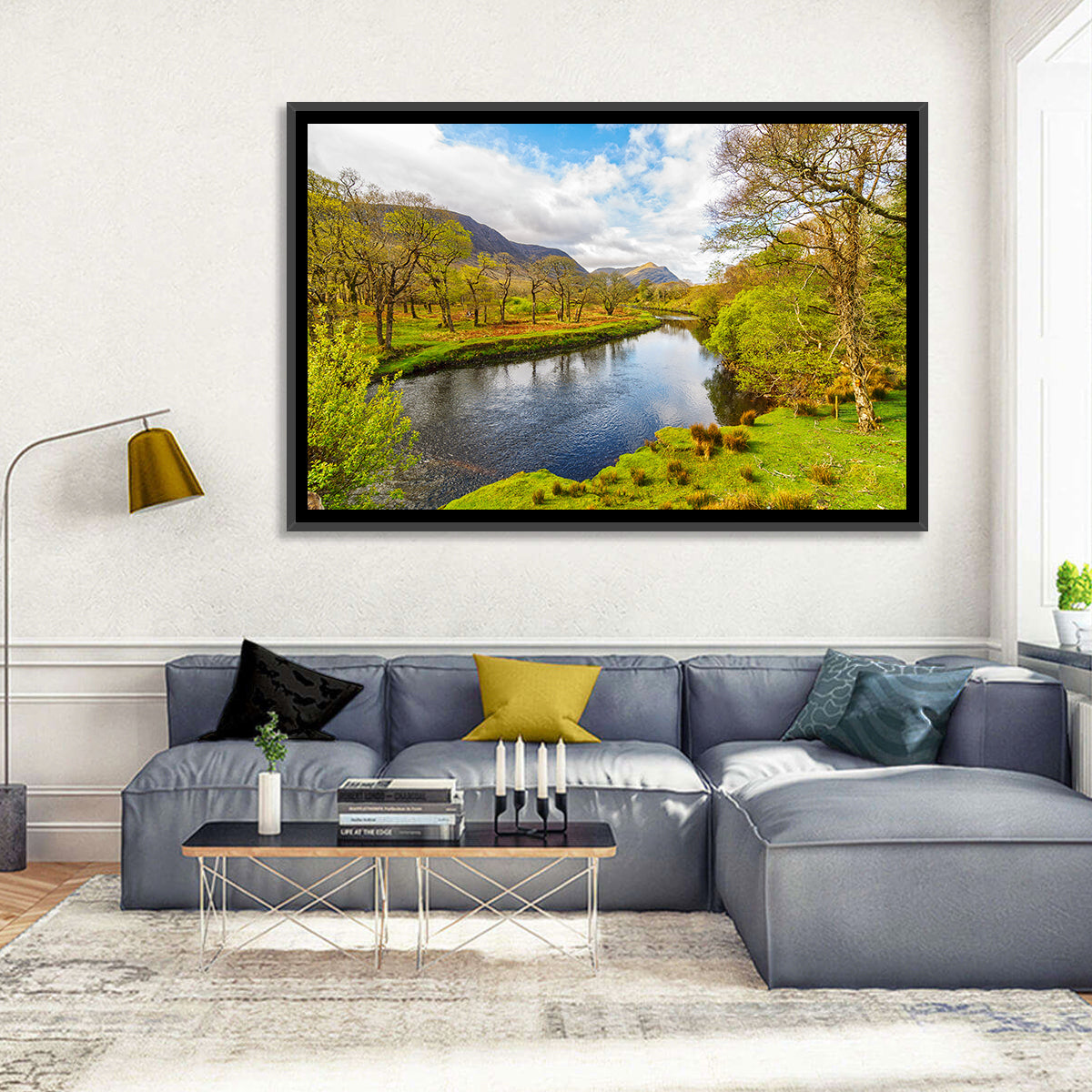 Connemara Countryside Wall Art in a room, landscape