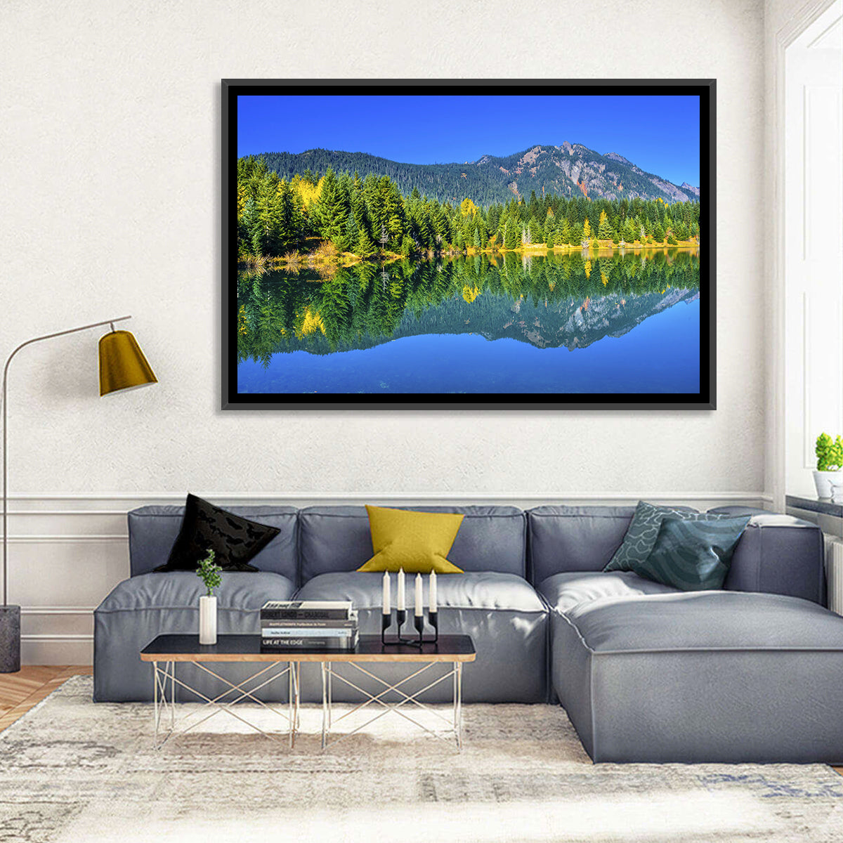 Autumn at Gold Lake Wall Art in a room, landscape