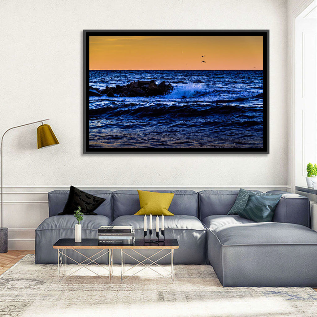 Marmara Sea Waves at Sunset Wall Art