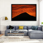 Pico Island Volcano Silhouette at Sunset Wall Art