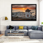 Kato Mili Sunset, Mykonos Wall Art
