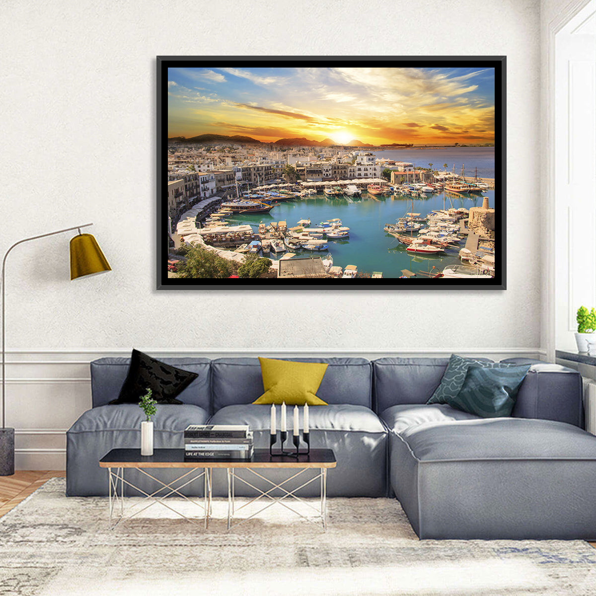Kyrenia Harbour at Sunset Wall Art