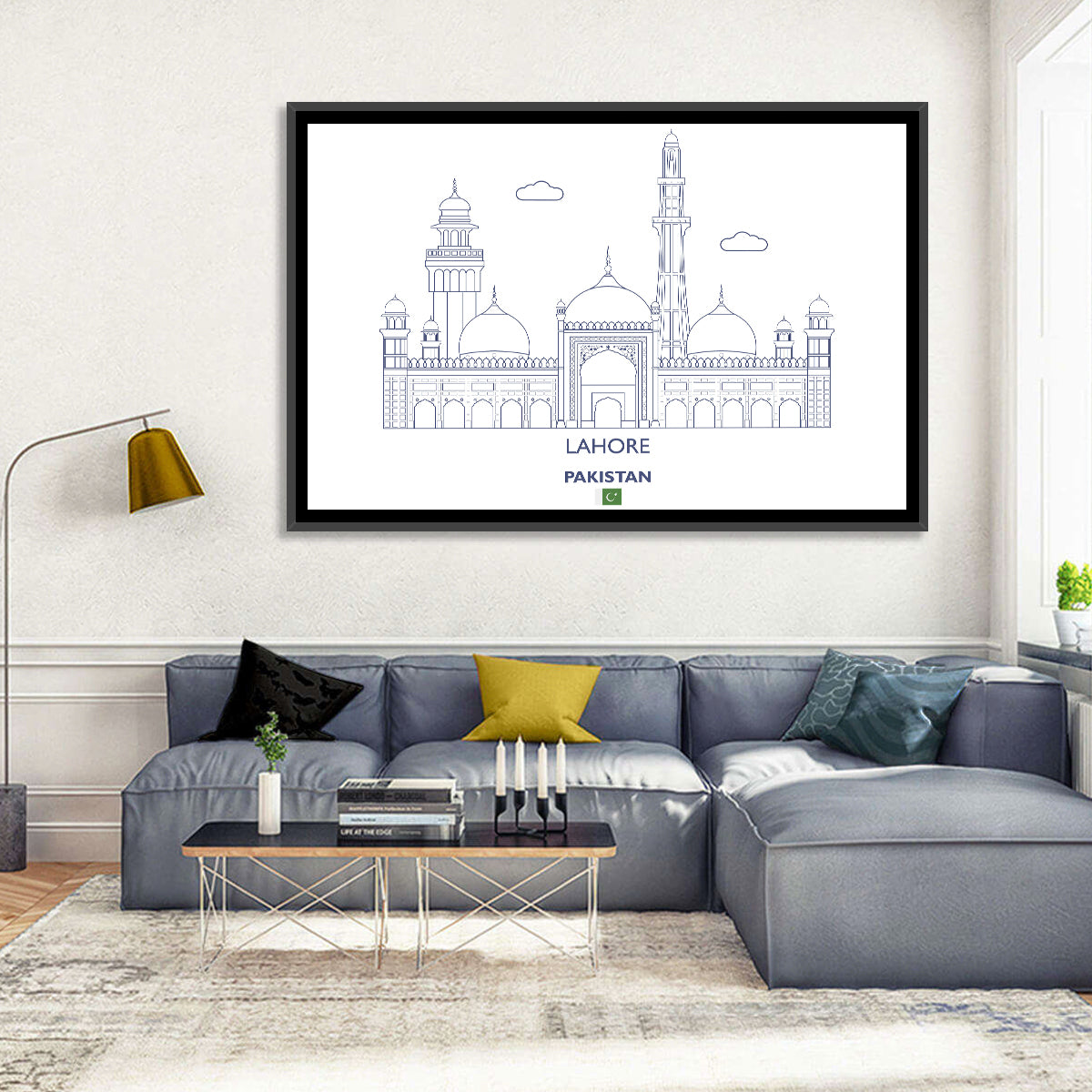 Lahore Skyline with Badshahi Mosque Wall Art