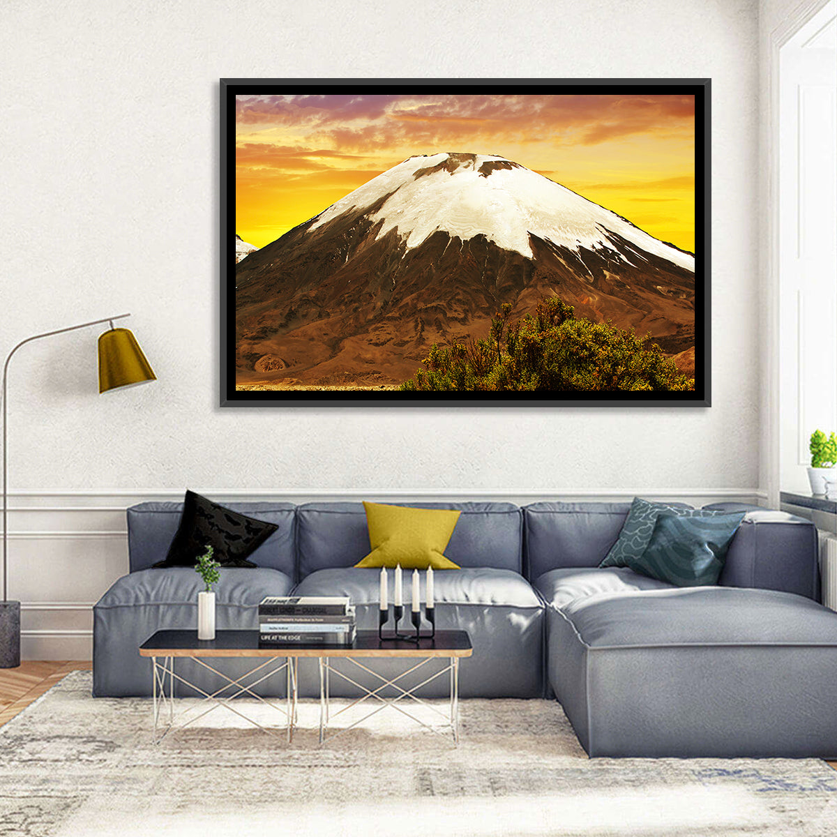 Parinacota Volcano Wall Art in a room, landscape