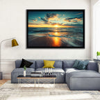 Sunlit Cloudscape Over Beach Wall Art