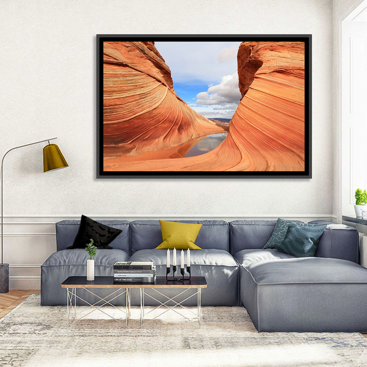 The Wave at Coyote Buttes Wall Art in a room, landscape