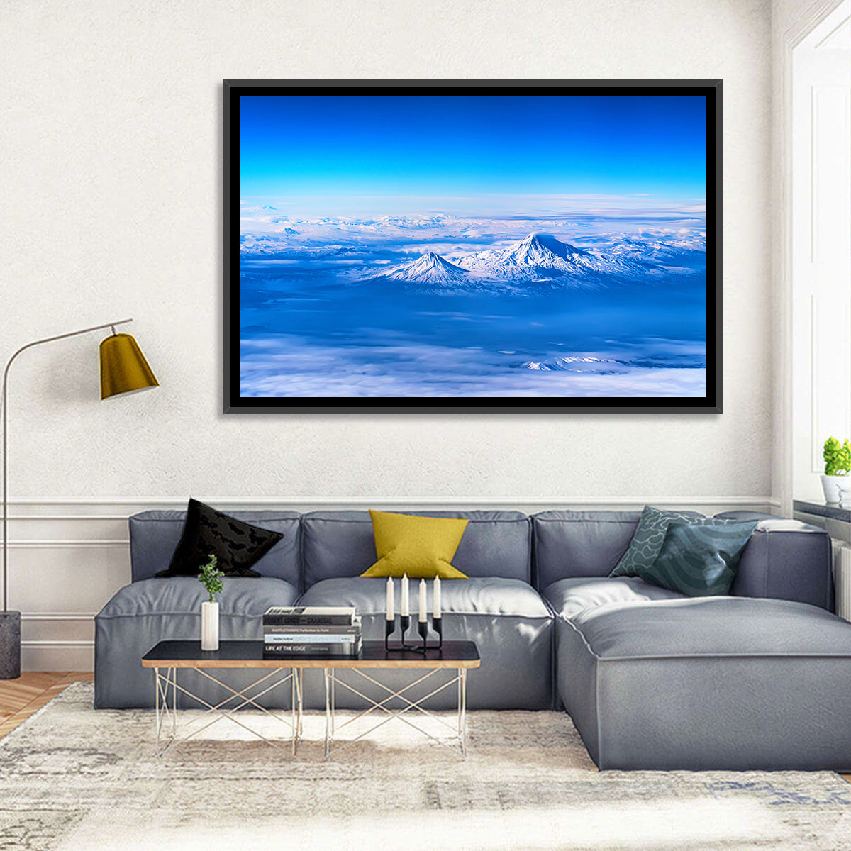 Mount Ararat Above Clouds Wall Art in a room, landscape