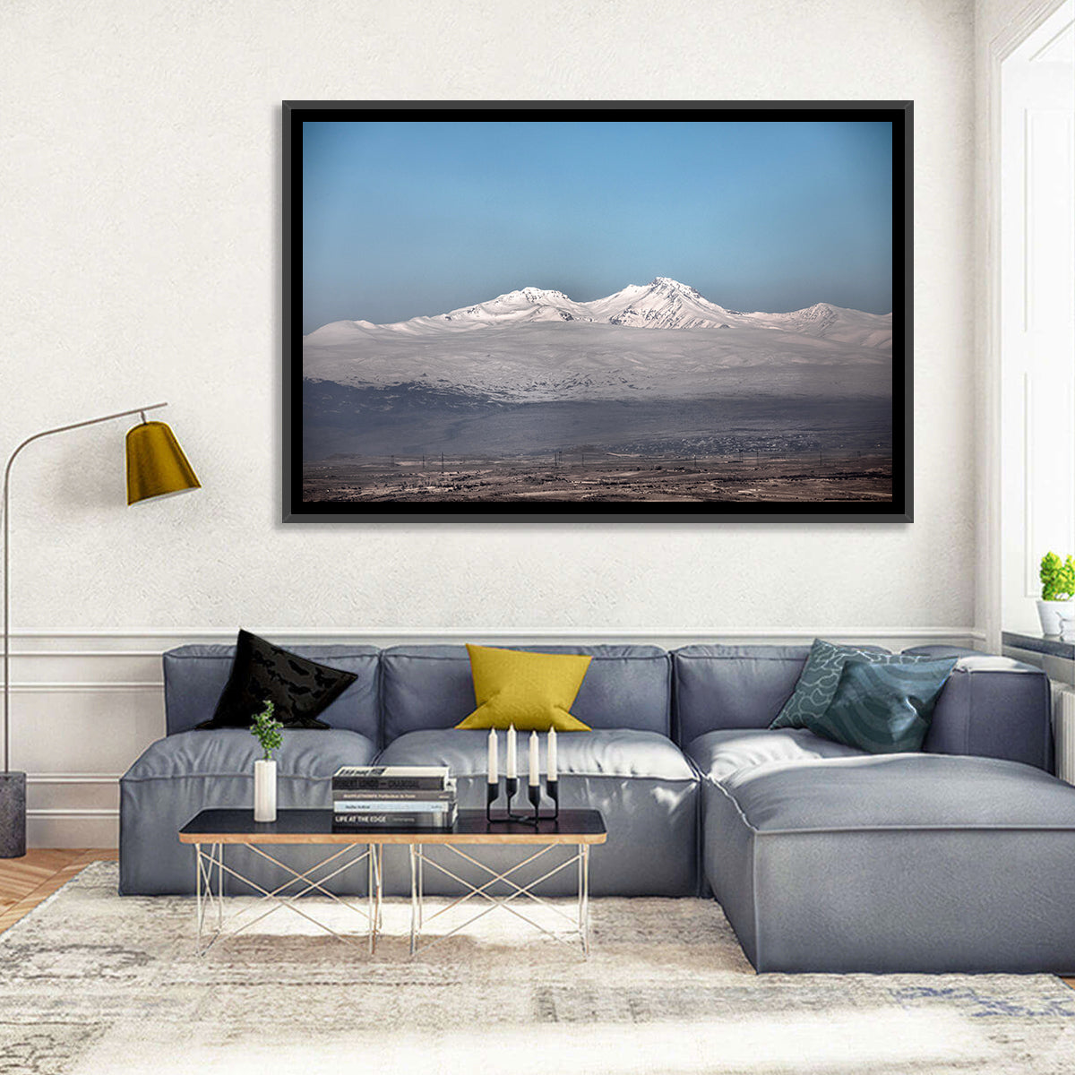Mount Aragats Winter Landscape Wall Art in a room, landscape