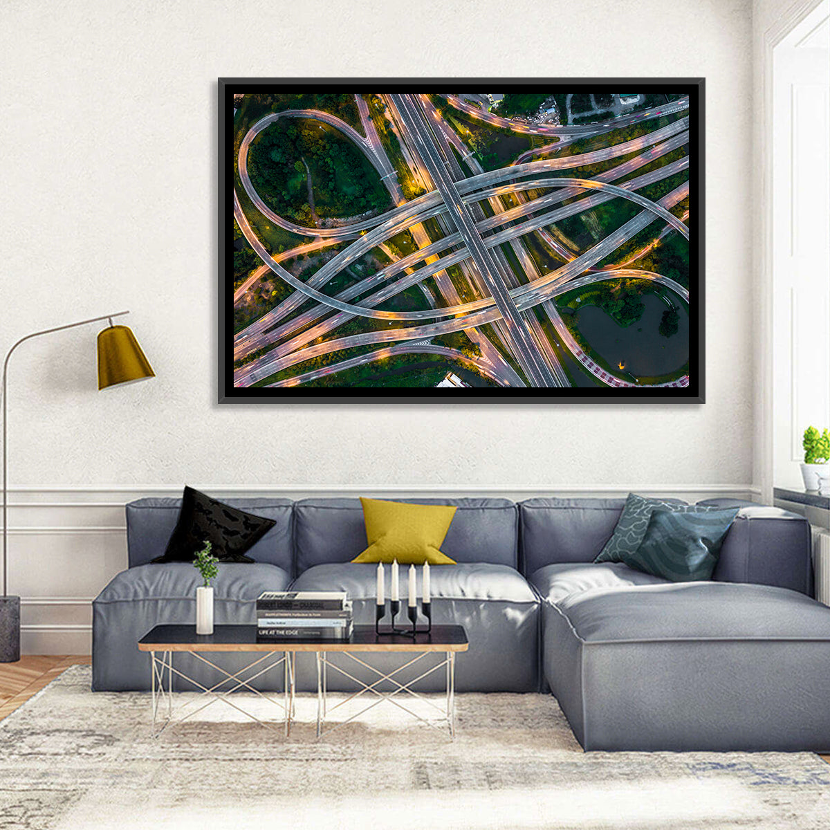 Expressway Junction at Dusk Wall Art