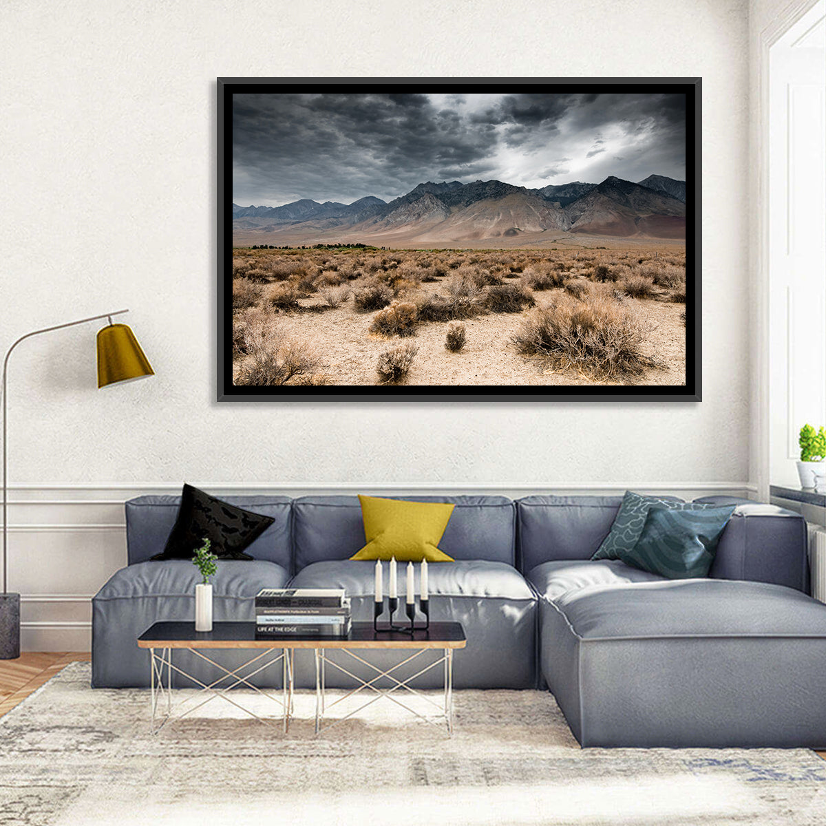 Storm Over Death Valley Wall Art in a room, landscape