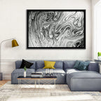 Ink Swirl Monochrome Abstract Wall Art