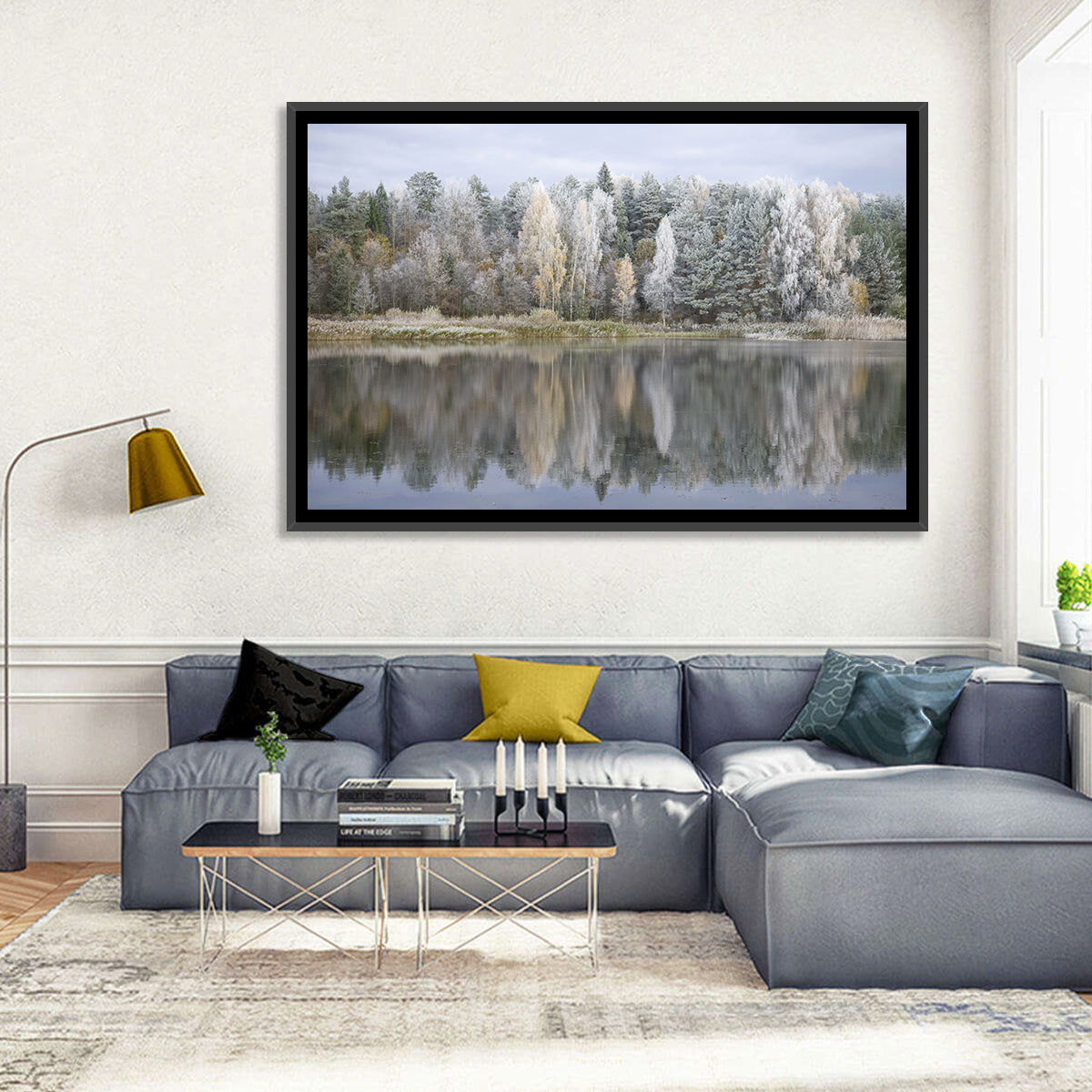 Pskov Region Forest Lake Wall Art in a room, landscape