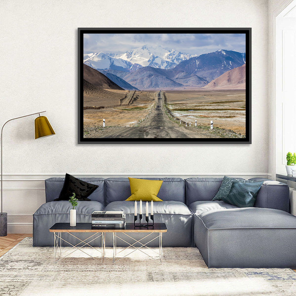 Pamir Mountain Road Wall Art in a room, landscape