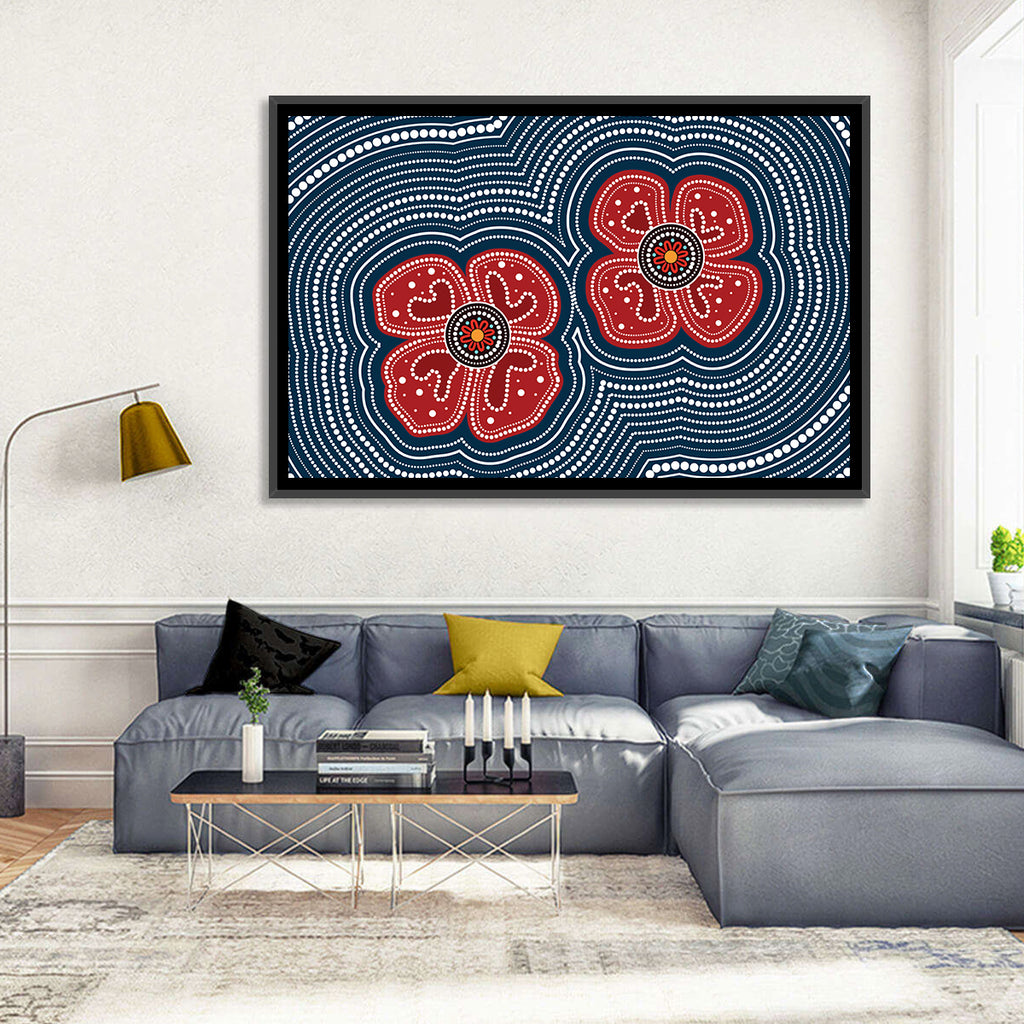 Aboriginal Poppy Duo Wall Art