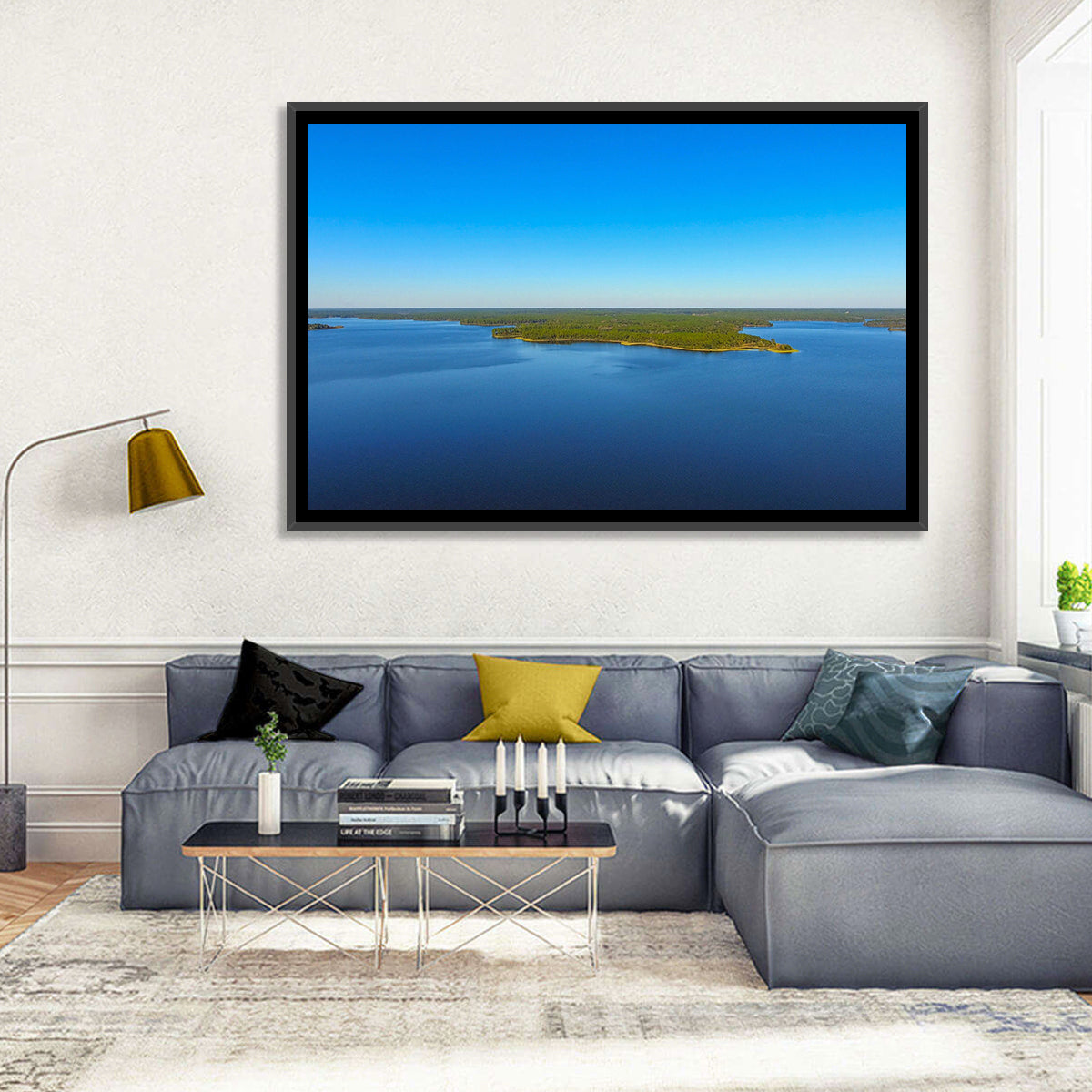 Big Creek Lake Peninsula Wall Art in a room, landscape