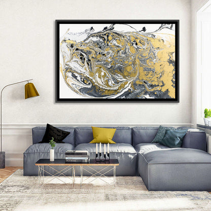 Golden Liquid Abstract Wall Art