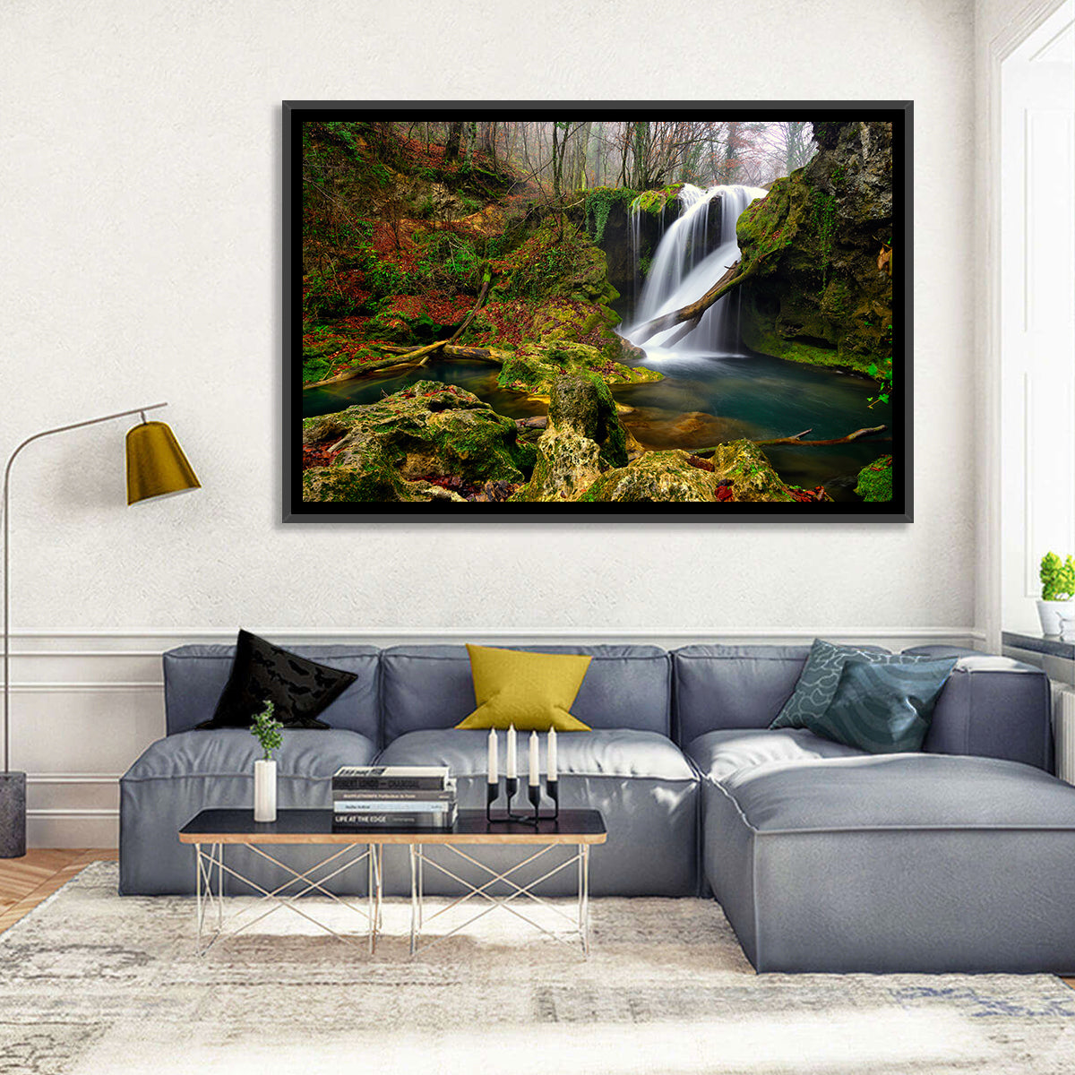 Cheile Nerei Mossy Waterfall Wall Art