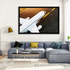 Commercial Jet Takeoff at Sunset Wall Art