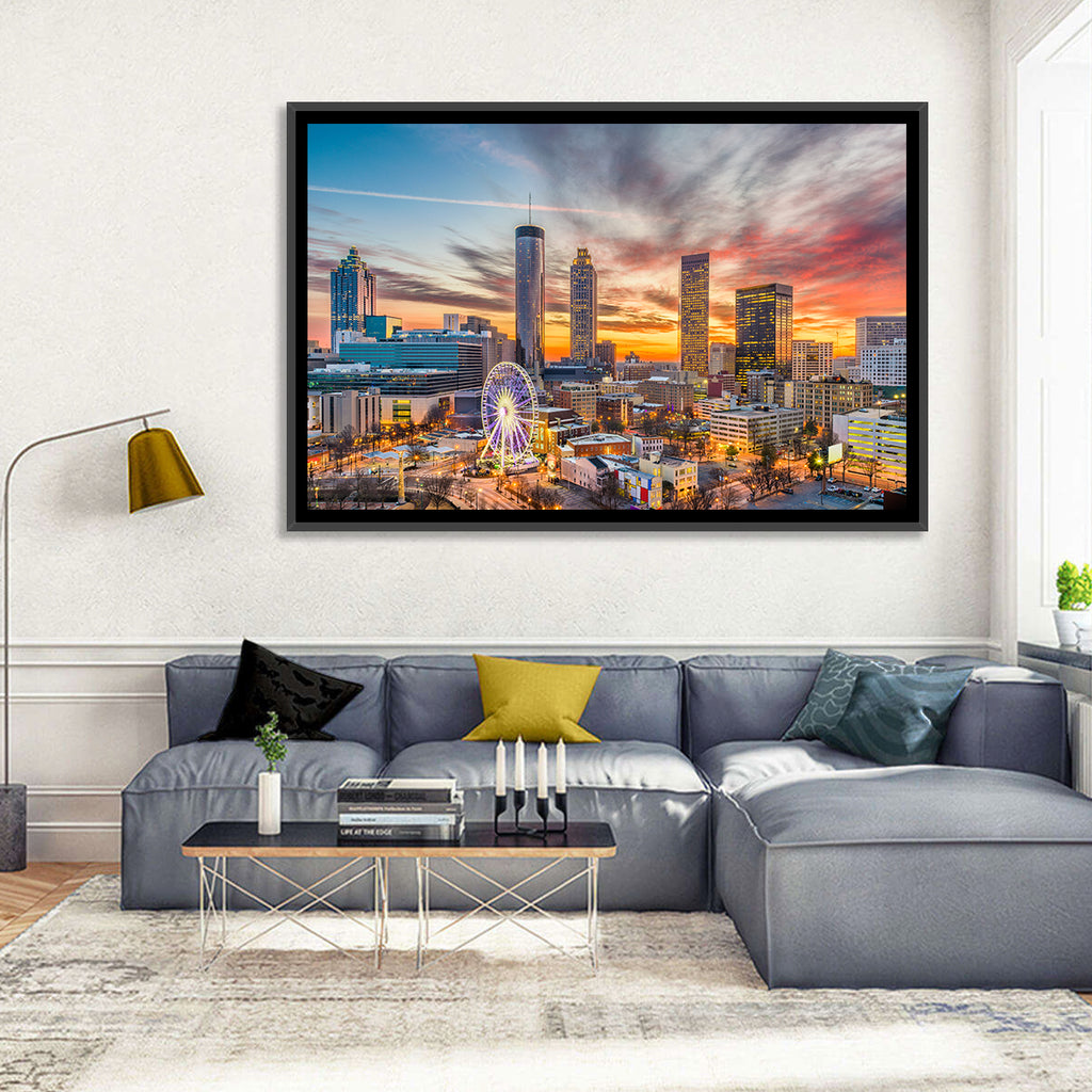 Atlanta Skyline with Skyview Wheel Wall Art