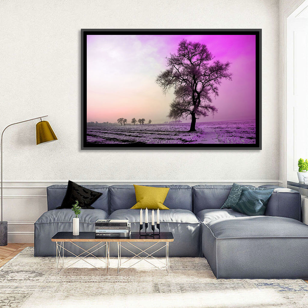 Violet Winter Dawn Tree Wall Art