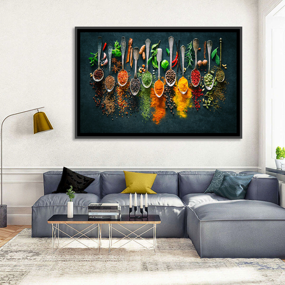 Assorted Spices and Spoons Wall Art in a room, landscape