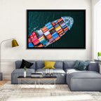 Container Ship Aerial View Wall Art